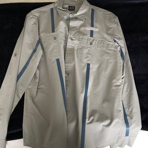 Armani exchange button down gray- sz L